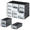Cutie organizare Navaris cu 12 sertare interconectabile, 5.9x3.4x1.9 cm, montaj perete, gri, plastic