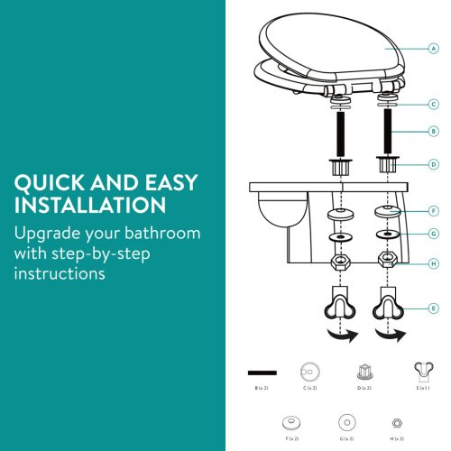 Capac toaleta Navaris, inchidere lenta, 42.5x35.8x5.6 cm, compatibil universal, maro, bambus