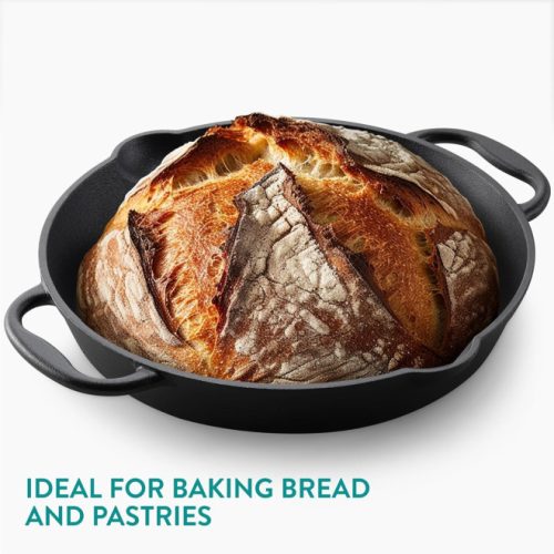 Tigaie din fonta Navaris pentru aragaz / cuptor / gratar - 30.6 cm - negru, NAV0000100Q004C