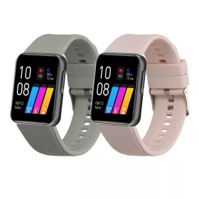   Set 2 Curele Kwmobile pentru GRV SmartWatch, Roz/Gri, Silicon, KWM000024SY002C