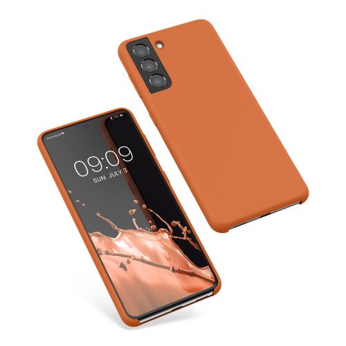 Husa Kwmobile pentru Samsung Galaxy S21, Portocaliu, Silicon, KWM000012BT071C