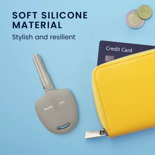 Husa Cheie Auto Kwmobile pentru Mitsubishi 2 Butoane, Gri, Silicon, KWM000008JC004C