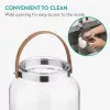 Dozator bauturi Navaris, 5.6L, cu maner piele si suport lemn, robinet inox, NAV000017YH002C
