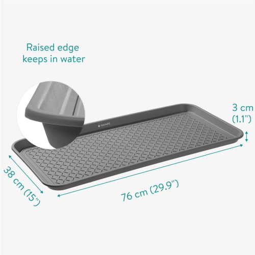 Tava incaltaminte Navaris, 76x38x2.9 cm, colectare murdarie si apa, PP, gri, polipropilena