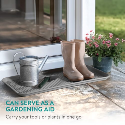 Tava incaltaminte Navaris, 76x38x2.9 cm, colectare murdarie si apa, PP, gri, polipropilena