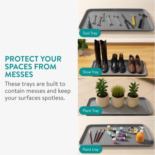 Tava incaltaminte Navaris, 76x38x2.9 cm, colectare murdarie si apa, PP, gri, polipropilena