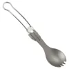 Spork Camping Pliabil Navaris, Titanium, 9.7 cm, gri, NAV0000381V001C