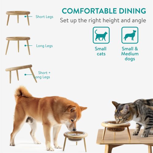 Bol pentru animale Navaris cu suport, antiderapant, ergonomic, 600ml, NAV0000385I001C