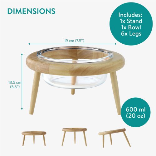 Bol pentru animale Navaris cu suport, antiderapant, ergonomic, 600ml, NAV0000385I001C