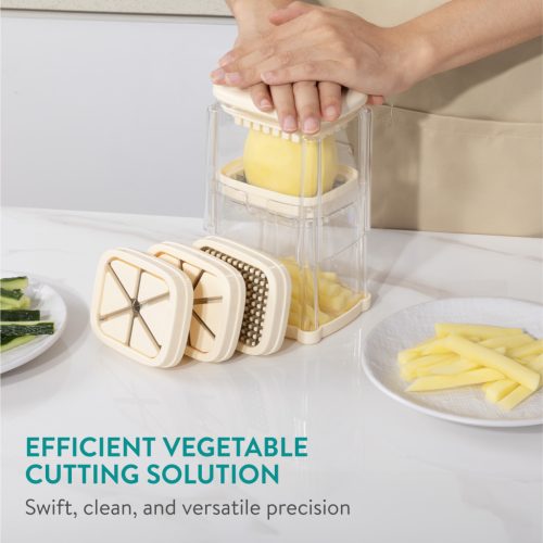 Set Feliator legume manual Navaris, 4 Lame, crem, otel inoxidabil, NAV000038DP001C