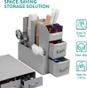 Set suport aparat cafea 3 sertare pentru capsule si organizator 2 sertare pentru consumabile Navaris, gri,  NAV000018GT002C