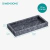 Tava vanity marmura Navaris, 25x12x3 cm, baie si living, marmura, negru, piatra naturala