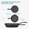 Tigaie grill fonta Navaris, 25.4 cm, negru, compatibila inductie, durabila, NAV0000100Q006C