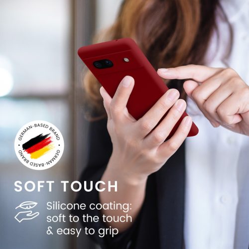 Husa Kwmobile pentru Google Pixel 7a, Rosu, Silicon, KWM000019YE052C