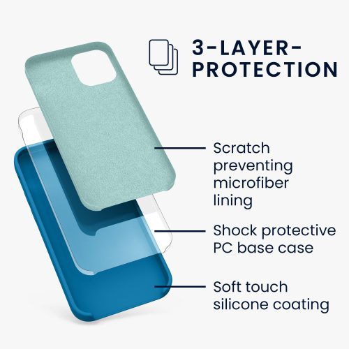 Husa kwmobile pentru Apple iPhone 12 Mini, Silicon, Albastru, 52640.228