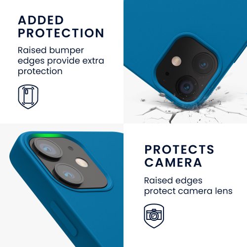 Husa kwmobile pentru Apple iPhone 12 Mini, Silicon, Albastru, 52640.228