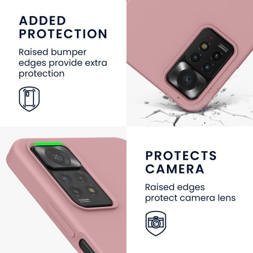 Husa kwmobile pentru Xiaomi Redmi Note 11 Pro/Redmi Note 11 Pro 5G/Redmi Note 12 Pro , Silicon, Roz, 57373.193