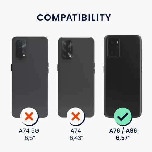 Bumper kwmobile pentru OPPO A76, Silicon, Transparent/Roz, 60042.01