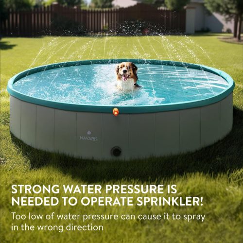 Piscina pentru caini Navaris XL cu sprinkler, 160 cm, verde, 60231.01