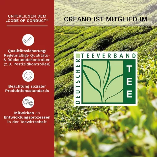 Set cadou Creano ErbluhTee Mix, 6 bile ceai alb cu flori si ceainic din sticla 500 ml