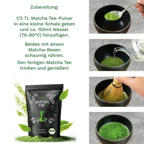 Ceai Matcha Creano 100 g, pudra de ceai verde, pentru bauturi si retete