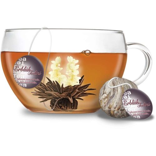 Set cadou Creano ErbluhTeelini ceai negru, pahar cu capac, 8 flori de ceai, 200 ml