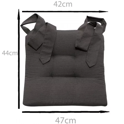 Perna Home pentru scaun cu panglica Homelevel, 42 x 46 cm, Albastru, Poliester / Bumbac, 55197.04