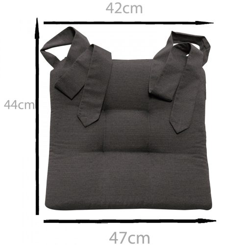 Perna Home pentru scaun cu panglica Homelevel, 42 x 46 cm, Gri, Poliester / Bumbac, 55197.73