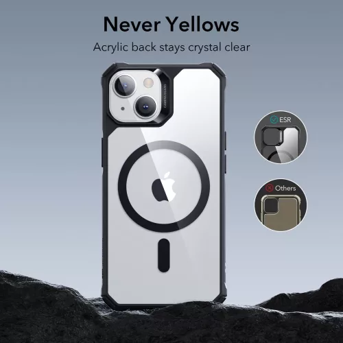 Husa ESR Air Armor Halolock MagSafe pentru Apple iPhone 14 Plus/15 Plus Transparent/Negru