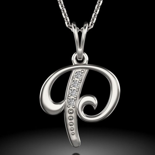 Colier din argint cu pandantiv Initiala P