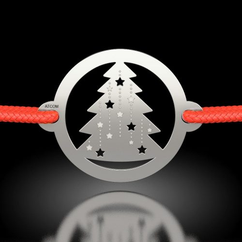 Bratara din argint cu snur model Bradutul sclipitor