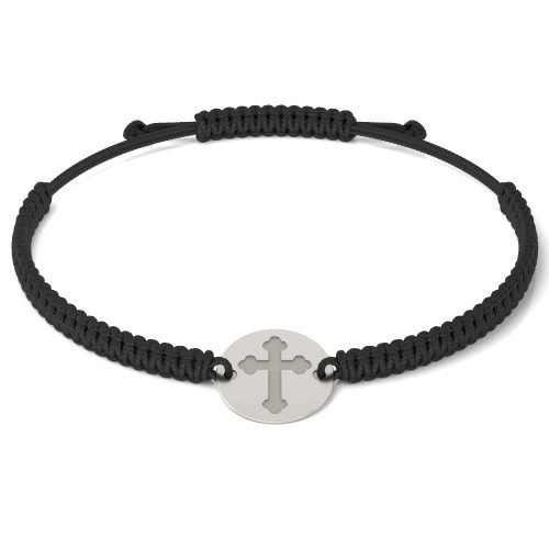 Bratara din argint cu snur impletit model Ortodox 01