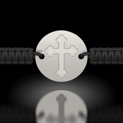 Bratara din argint cu snur impletit model Ortodox 01