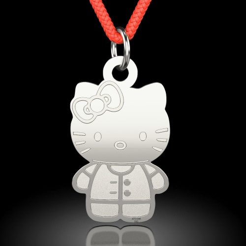 Pandantiv din argint cu snur model Hello Kitty