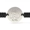 Bratara din argint cu snur impletit negru model Best Dad