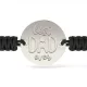 Bratara din argint cu snur impletit negru model Best Dad