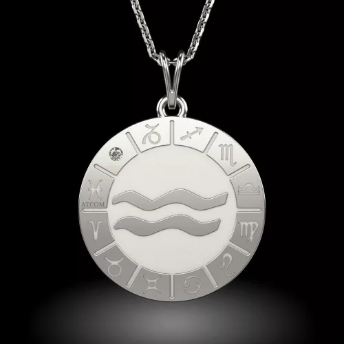Lantisor cu pandantiv din argint model Aquarius